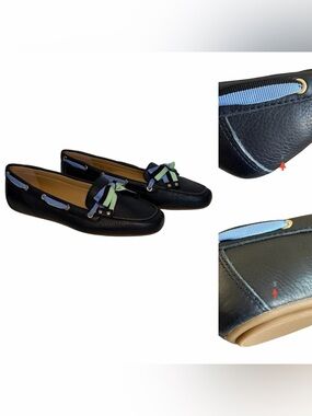 Talbots Becca Ribbon Driving Leather Moccasin Loafer Flats Women’s 6.5 NWOT